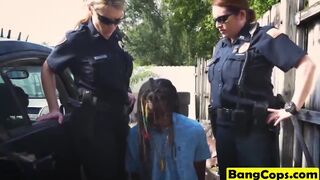 Two busty female cops fucked hard by a big black cock