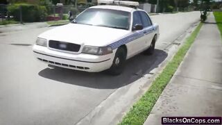 Busty cops pleasing arrested stud black boner