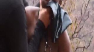 Ebony slaves from Africa get tortured outdoors