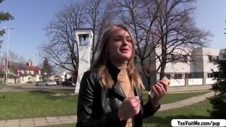 Provocative Ivana Sugar takes a wad of money for open air fuck