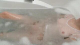 busty brunette shaving her hole