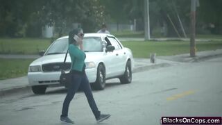 Hardcore Interracial pounding with busty female cop and big black cocked stud