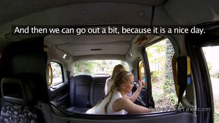 Old lesbian friends licking in fake taxi