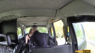 Doggy style hardcore action with busty Crystal in a cab