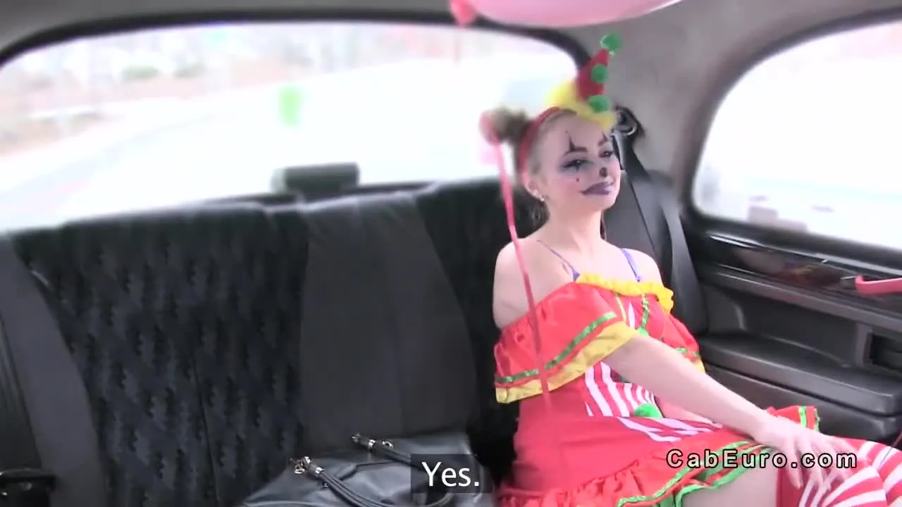 Clown babe squirts and fucks in fake taxi pic picture
