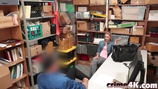 Blonde teen gets banged in office for stealing