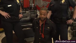 Gonzo suspect arrested in saloon checked his manhood by two plump ass police milf
