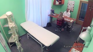 Blonde with smoking problem bangs doctor