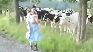 Huge Floppity Juggs Farm Girl Running With Titties Swinging