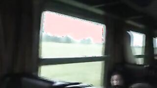 blowjob on train, she swallows!