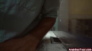 Arab hottie takes long cock for money in hotel room