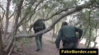 Pale Brunnette Cutie Banging on the Border with the officers
