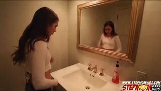 Slutty stepmom blackmails teen couple for a hot threesome