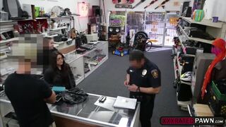 Gorgeous Latina babe gets fucked for some cash in the pawnshop