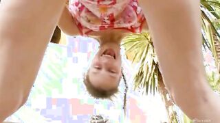 garden luxury brunette masturbation