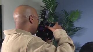 A lusty brunette MILF gets fucked hard by black photographer