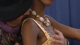 Horny African slut gets gang banged roughly