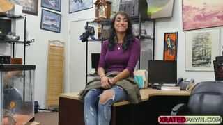 Sexy and indespaired Brunette fucked the pawnshop owner