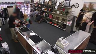Big tits blonde rides pawn owners bigcock instead of pawning her xbox