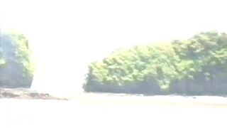 Exploited black chick banged on beach by white rod