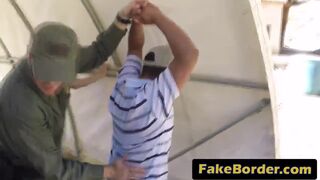 Skinny Teen Gets Shaved Pussy Filled By Border Guard