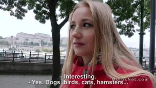 Hot blonde from public bangs for money indoor