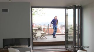 Couple fucking in apartment with balcony