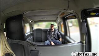Busty blonde female driver fucked by pervert passenger