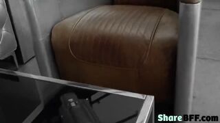 Yummy nerdy chicks learn to share one cock
