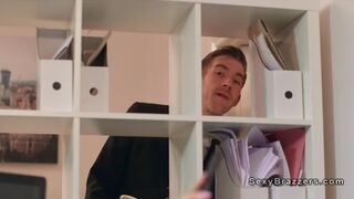 Hot boss sucks monster cock gloryhole