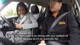 First driving class ends with cock in ebony student