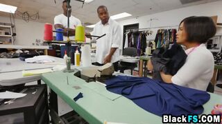 A slutty Asian female tailor gets ass fucked hard by unsatisfied black customer