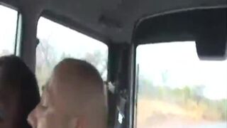 African cutie sucks thick white cock after giving nice handjob