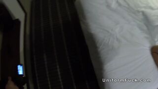 Fake cop sprayed busty blonde with cum