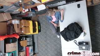 Very hot tattooed blonde teen is a shoplyfter and now she gets punished