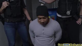 One hot female cop uses black felon's large penis to satisfy her hungry pussy