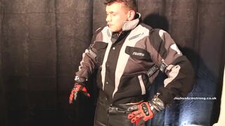 Leather biker Stud Wanking