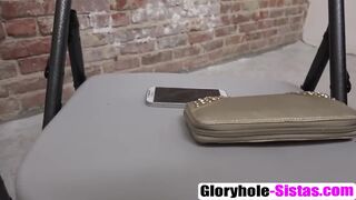 Black Babe Monique Symone Gives Glory Hole Blowjob