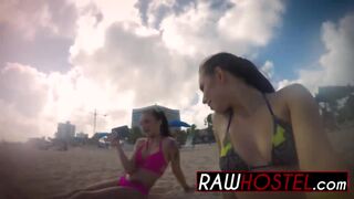 Sexy beach girl Aidra Fox gets tied and fucked hard in hostel