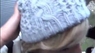 Blonde public deepthroat cumshot - watch part2 at honestsecret.com