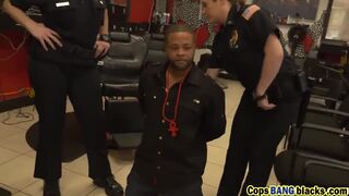 Sexy cops banged with big black cock