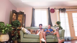 Alt ebony girlfriend fucks huge dick