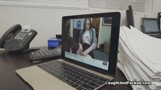 Perky secretary caught n fucked in office