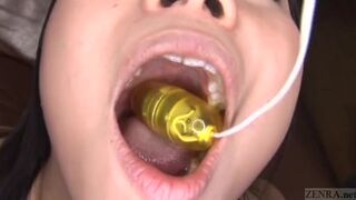 Subtitled CMNF bizarre JAV throat and nipple teasing