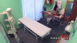 Doctor licks and fucks petite patient
