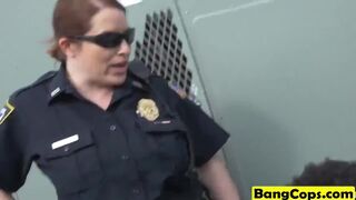Slutty cop Joslyn takes black schlong outdoors