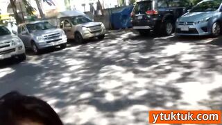 Naughty asian babe with hairy cunt is bouncing on a stiff loaded dong