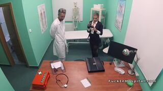 Doctor bangs real estate woman in office