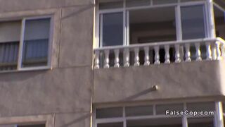 Fake cop bangs blonde doggy style