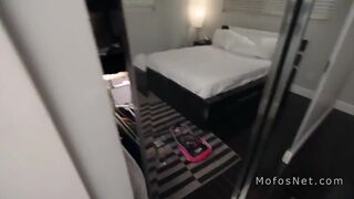 Petite teen in socks bangs huge cock